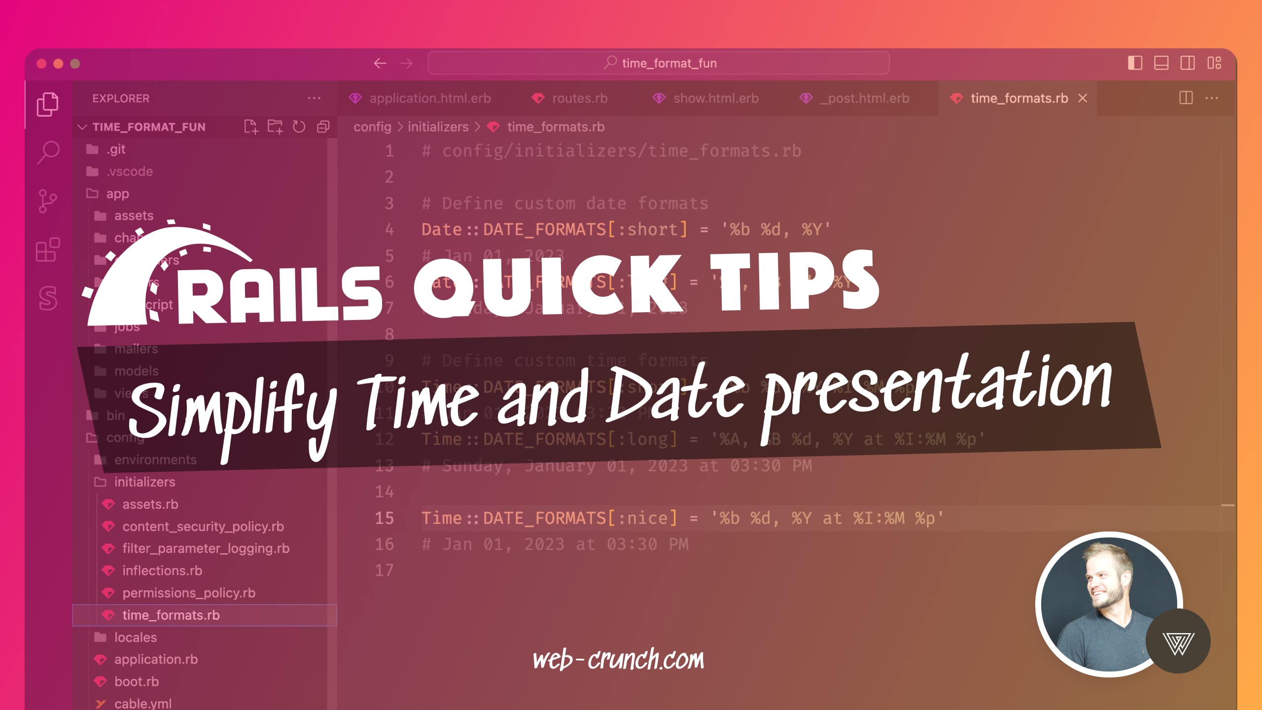 Simplify Time and Date presentation | Rails Quick Tips feature image