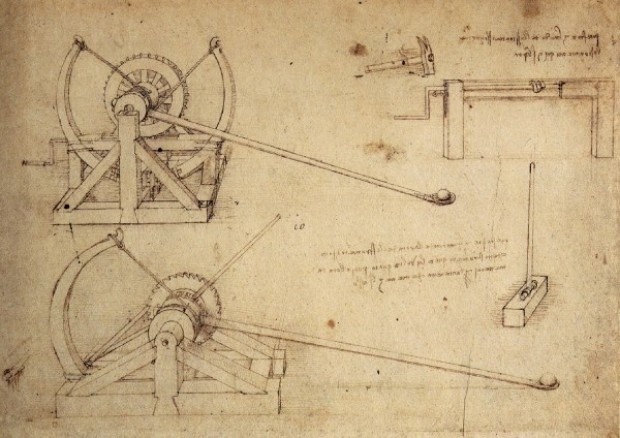 One of the many war machines invented by Leonardo